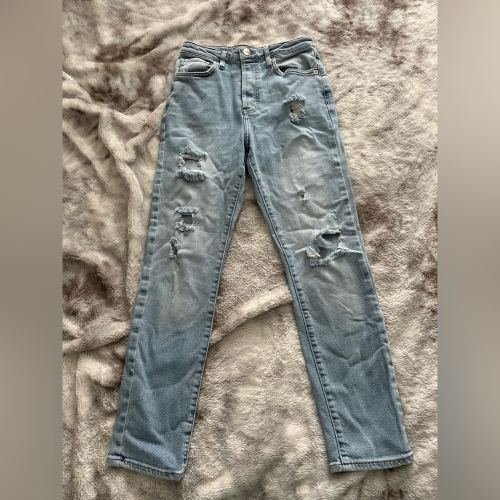 Forever 21 Blue Skinny Distressed Jeans